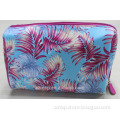 cotton printing cosmetic bag, flower lamination print make-up bag for lady spring